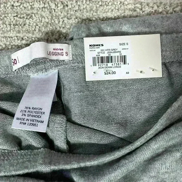 SO Leggings Gray Knit Stretch Casual Athleisure Basic Everyday Size S - Picture 4 of 5